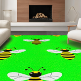 Ultra Soft Area Rug, Non Slip, Stain Resistant, Washable Area Rugs for Living Room, Bedroom, Quirky Fun Decorative Piece(Green)