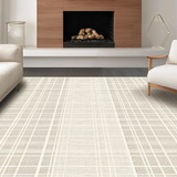Ultra Soft Area Rug, Non Slip, Stain Resistant, Washable Area Rugs for Living Room, Bedroom, Luxurious Abstract Symmetrical Motif(Beige)