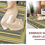 Ultra Soft Area Rug, Non Slip, Stain Resistant, Washable Area Rugs for Living Room, Bedroom, Contemporary Bold Linear Composition(Gold)