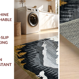 Ultra Soft Area Rug, Non Slip, Stain Resistant, Washable Area Rugs for Living Room, Bedroom, Unique Wilderness Cultural Design(Gray)