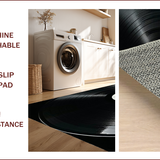 Ultra Soft Area Rug, Non Slip, Stain Resistant, Washable Area Rugs for Living Room, Bedroom, Retro Vinyl Record Aesthetic(Black)