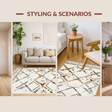 Ultra Soft Area Rug, Non Slip, Stain Resistant, Washable Area Rugs for Living Room, Bedroom, Elegant Neutral Tones Pattern(Beige)