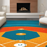 Ultra Soft Area Rug, Non Slip, Stain Resistant, Washable Area Rugs for Living Room, Bedroom, Eclectic 3D Printed Sport Pattern(Orange)