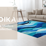 Ultra Soft Area Rug, Non Slip, Stain Resistant, Washable Area Rugs for Living Room, Bedroom, Fresh Aquatic Inspired Style(Blue)
