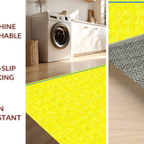Ultra Soft Area Rug, Non Slip, Stain Resistant, Washable Area Rugs for Living Room, Bedroom, Trendy Bright Layered Shapes(Yellow)