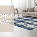 Ultra Soft Area Rug, Non Slip, Stain Resistant, Washable Area Rugs for Living Room, Bedroom, Vintage Nautical Charm with Lines(Blue)
