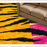Ultra Soft Area Rug, Non Slip, Stain Resistant, Washable Area Rugs for Living Room, Bedroom, Animal Print Dorm Room Polyester Area Mat(Yellow)