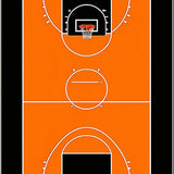 Ultra Soft Area Rug, Non Slip, Stain Resistant, Washable Area Rugs for Living Room, Bedroom, Bold Basketball Iconic Imagery(Orange)