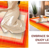 Ultra Soft Area Rug, Non Slip, Stain Resistant, Washable Area Rugs for Living Room, Bedroom, Striking Bright Tiled Artwork Style(Yellow)