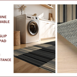 Ultra Soft Area Rug, Non Slip, Stain Resistant, Washable Area Rugs for Living Room, Bedroom, Rustic Earthy Striped Aesthetic(Gray)