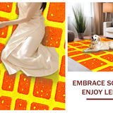 Ultra Soft Area Rug, Non Slip, Stain Resistant, Washable Area Rugs for Living Room, Bedroom, Vibrant Orange Yellow Dreamscape Rug(Yellow)