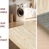 Ultra Soft Area Rug, Non Slip, Stain Resistant, Washable Area Rugs for Living Room, Bedroom, Rustic Tan Distressed Pattern(Beige)