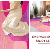 Ultra Soft Area Rug, Non Slip, Stain Resistant, Washable Area Rugs for Living Room, Bedroom, Handmade Abstract Wool(Pink)
