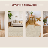 Ultra Soft Area Rug, Non Slip, Stain Resistant, Washable Area Rugs for Living Room, Bedroom, Loop-and-Cut Tufted Cotton(Beige)