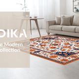 Ultra Soft Area Rug, Non Slip, Stain Resistant, Washable Area Rugs for Living Room, Bedroom, Stylish Modern Floral Arrangement(White)