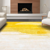 Ultra Soft Area Rug, Non Slip, Stain Resistant, Washable Area Rugs for Living Room, Bedroom, Artistic Yellow and White Fusion(Yellow)