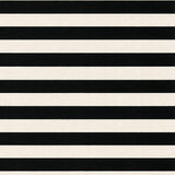 Ultra Soft Area Rug, Non Slip, Stain Resistant, Washable Area Rugs for Living Room, Bedroom, Chic Linear Stripe Rug with Bold Contrasting Bands and Modern Graphic Layout(Black)