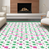 Ultra Soft Area Rug, Non Slip, Stain Resistant, Washable Area Rugs for Living Room, Bedroom, Vibrant Pink Animal Print(White)