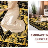 Ultra Soft Area Rug, Non Slip, Stain Resistant, Washable Area Rugs for Living Room, Bedroom, Bold Black and Gold Textures(Gold)