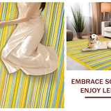 Ultra Soft Area Rug, Non Slip, Stain Resistant, Washable Area Rugs for Living Room, Bedroom, Chic Earthy Tones Design(Yellow)