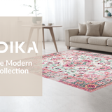 Ultra Soft Area Rug, Non Slip, Stain Resistant, Washable Area Rugs for Living Room, Bedroom, Contemporary Cozy Nature-Inspired Design(Pink)