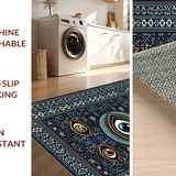 Ultra Soft Area Rug, Non Slip, Stain Resistant, Washable Area Rugs for Living Room, Bedroom, Rustic Natural Coir Texture(Blue)