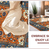 Ultra Soft Area Rug, Non Slip, Stain Resistant, Washable Area Rugs for Living Room, Bedroom, Eclectic Paisley Floral Fusion(Orange)