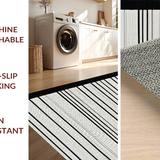 Ultra Soft Area Rug, Non Slip, Stain Resistant, Washable Area Rugs for Living Room, Bedroom, Timeless Farmhouse Striped Elegance(White)