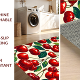 Ultra Soft Area Rug, Non Slip, Stain Resistant, Washable Area Rugs for Living Room, Bedroom, Eclectic Fruit Themed Visual Style(Red)