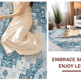 Chic Distressed Tiled Design(Blue)