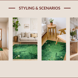 Ultra Soft Area Rug, Non Slip, Stain Resistant, Washable Area Rugs for Living Room, Bedroom, Elegant Nature-Inspired Floral Print(Green)