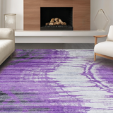 Ultra Soft Area Rug, Non Slip, Stain Resistant, Washable Area Rugs for Living Room, Bedroom, Contemporary Purple Swirl Aesthetic(Purple)
