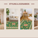 Ultra Soft Area Rug, Non Slip, Stain Resistant, Washable Area Rugs for Living Room, Bedroom, Faded Green Boho Bedroom Area Rug(Green)