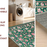 Ultra Soft Area Rug, Non Slip, Stain Resistant, Washable Area Rugs for Living Room, Bedroom, Bright Nature-Inspired Geometric Composition(Green)