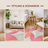 Ultra Soft Area Rug, Non Slip, Stain Resistant, Washable Area Rugs for Living Room, Bedroom, Reverse Uno Rug, Bow-Inspired Carpet(Pink)