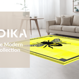Ultra Soft Area Rug, Non Slip, Stain Resistant, Washable Area Rugs for Living Room, Bedroom, Charming Garden Bee Design(Yellow)