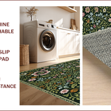 Ultra Soft Area Rug, Non Slip, Stain Resistant, Washable Area Rugs for Living Room, Bedroom, Vibrant Botanical Nursery Ultra Thin Floor Carpet(Green)