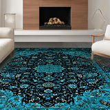 Traditional Blue Tones Retro Motif(Black)