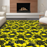Ultra Soft Area Rug, Non Slip, Stain Resistant, Washable Area Rugs for Living Room, Bedroom, Striking Bright Floral Composition(Yellow)