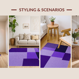 Ultra Soft Area Rug, Non Slip, Stain Resistant, Washable Area Rugs for Living Room, Bedroom, Stylish Shaggy Contemporary Vibe(Purple)