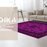 Ultra Soft Area Rug, Non Slip, Stain Resistant, Washable Area Rugs for Living Room, Bedroom, Vintage Scroll Flourish Aesthetic(Purple)