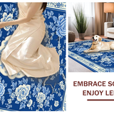 Transitional Blue Floral Elegance(Blue)