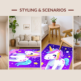 Ultra Soft Area Rug, Non Slip, Stain Resistant, Washable Area Rugs for Living Room, Bedroom, Joyful Celestial Patterns with Stars(White)