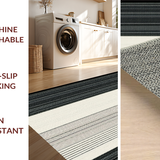 Ultra Soft Area Rug, Non Slip, Stain Resistant, Washable Area Rugs for Living Room, Bedroom, Rustic Vertical Stripe Artistry(Beige)