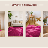 Ultra Soft Area Rug, Non Slip, Stain Resistant, Washable Area Rugs for Living Room, Bedroom, Vintage Hot Pink Non-Slip Living Room(Pink)