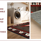 Ultra Soft Area Rug, Non Slip, Stain Resistant, Washable Area Rugs for Living Room, Bedroom, Rustic Earthy Star Motif(Black)