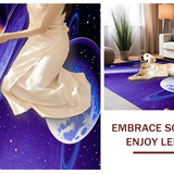Ultra Soft Area Rug, Non Slip, Stain Resistant, Washable Area Rugs for Living Room, Bedroom, Whimsical Space-Themed Abstract Design(Purple)