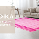 Ultra Soft Area Rug, Non Slip, Stain Resistant, Washable Area Rugs for Living Room, Bedroom, Luxurious Pink Purple Grid(Pink)