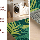 Ultra Soft Area Rug, Non Slip, Stain Resistant, Washable Area Rugs for Living Room, Bedroom, Sleek Geometric Floral Composition(Green)