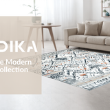 Ultra Soft Area Rug, Non Slip, Stain Resistant, Washable Area Rugs for Living Room, Bedroom, Rustic Ogee Patterned Accent(White)